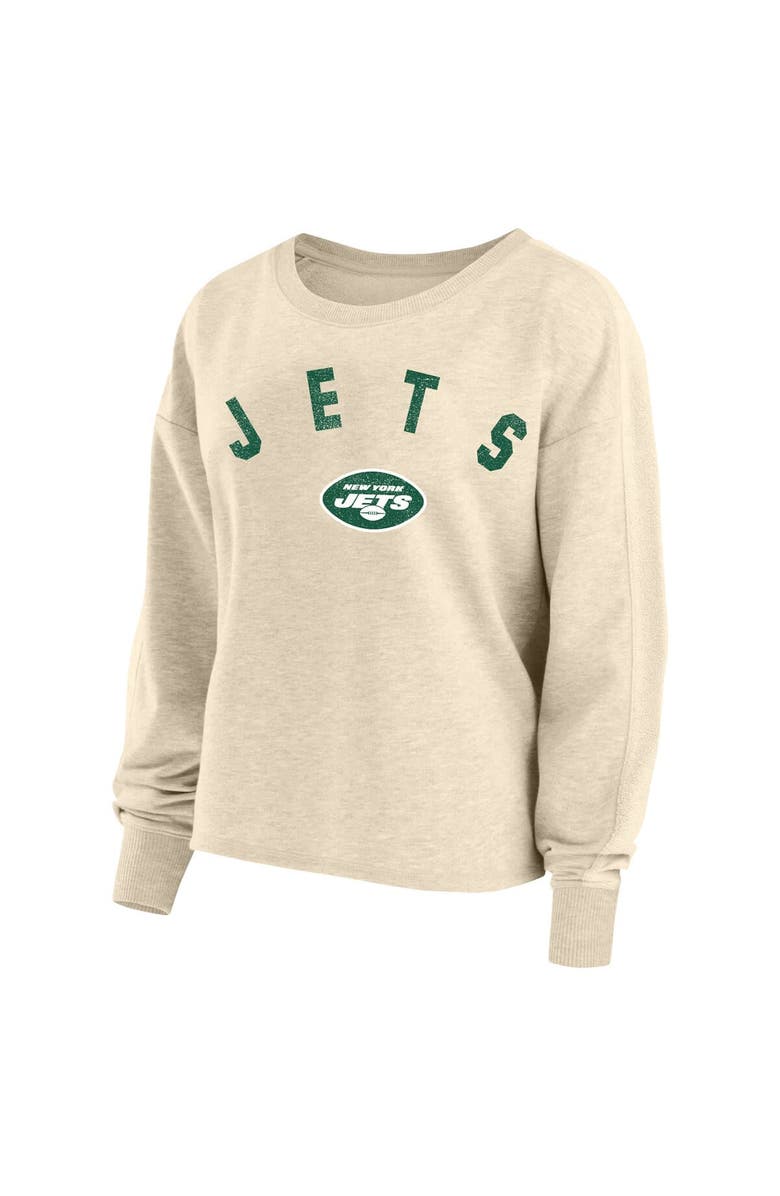 FANATICS Women's Fanatics Branded Aaron Rodgers Oatmeal New York Jets Plus Size Name & Number Crew Pullover Sweatshirt, Alternate, color, 