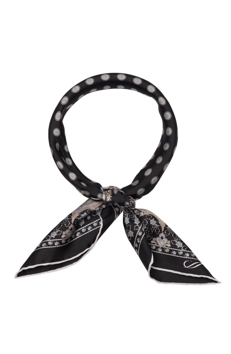 Elizabetta Filippo - Hand Rolled Silk Neckerchief for Men, Alternate, color, Black