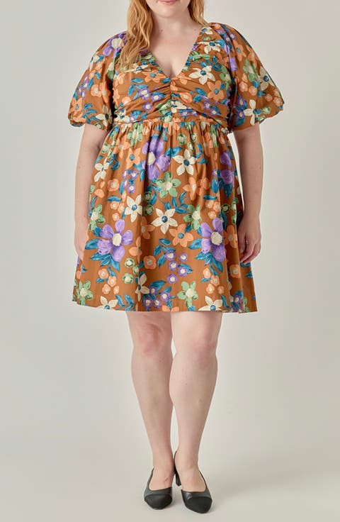 Floral Puff Sleeve Minidress