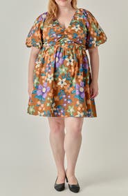 English Factory Floral Puff Sleeve Minidress