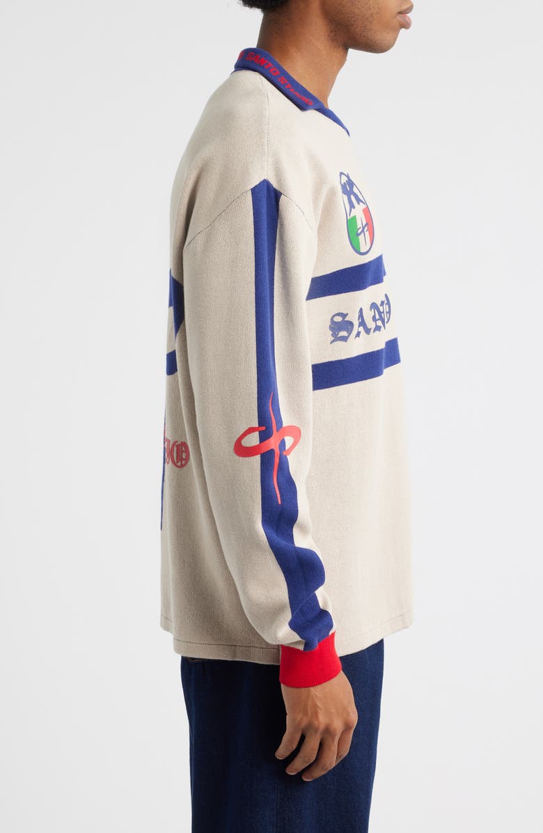 SANTO STUDIO Old English Collar Sweater, Alternate, color, Cream