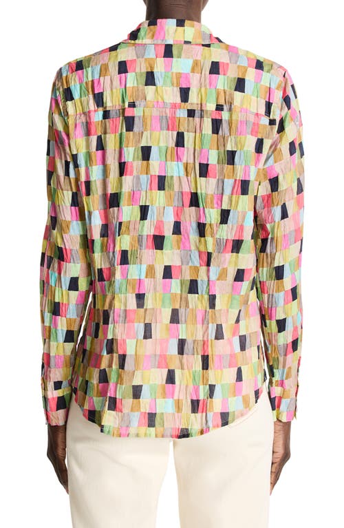 NIC + ZOE NIC+ZOE COLORFIELD CRINKLE BUTTON-UP SHIRT