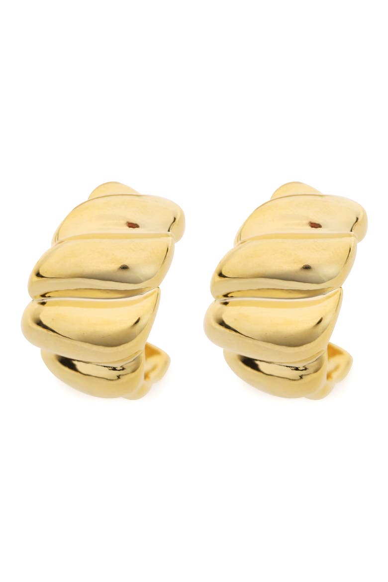 Crinkle Texture Hoop Earrings, Main, color, GOLD