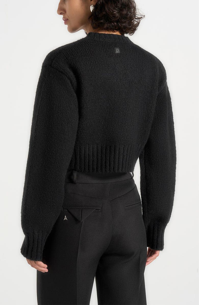 Manière De Voir Caren Brushed Wool Knit Cardigan, Alternate, color, Black