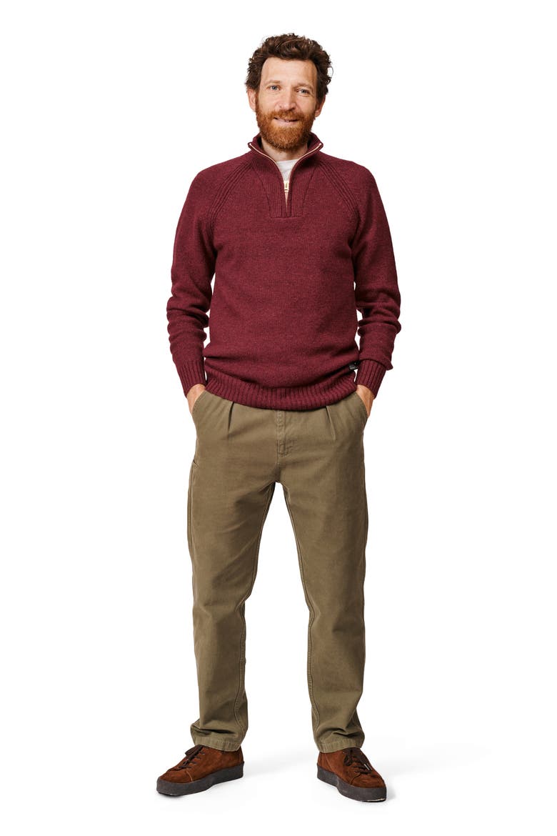 Pelham Zip Neck Sweater, Alternate, color, Port