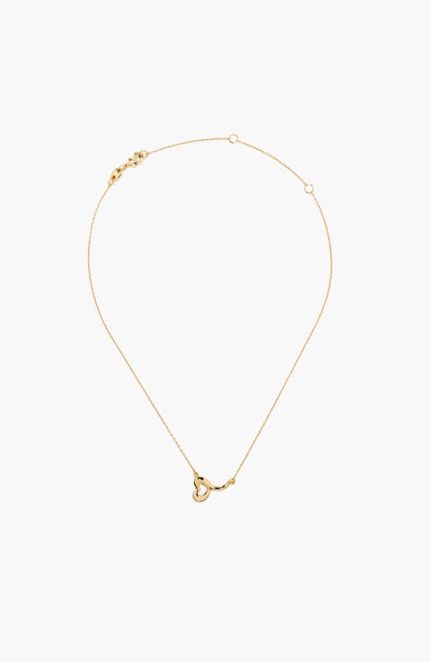 Love Heart Short Necklace in Gold