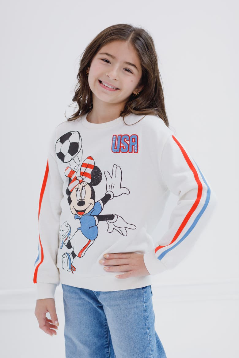 Minnie Mouse Soccer Sweatshirt, Alternate, color, Minnie Mouse Ivory