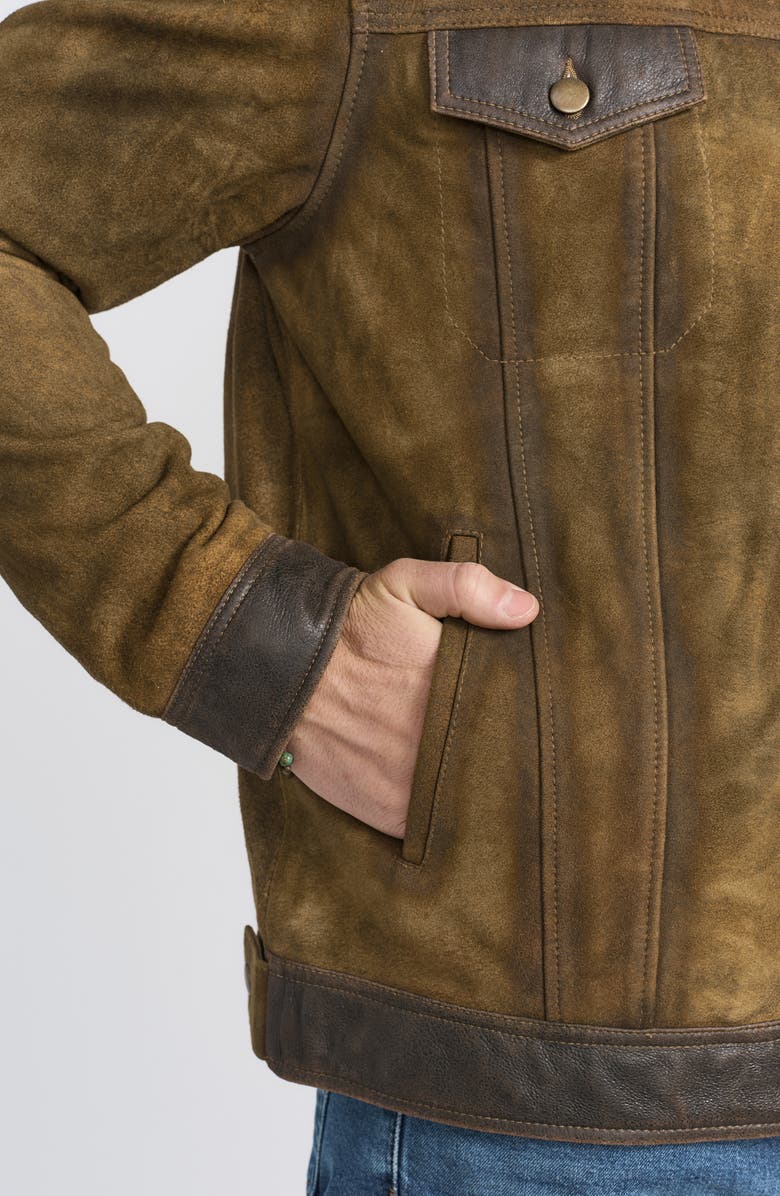 FLYNT Distressed Leather Jacket, Alternate, color, Toffee