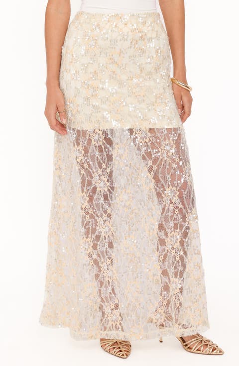 Yonder Sequin Lace Maxi Skirt