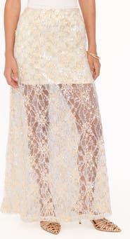 Petal & Pup Yonder Sequin Lace Maxi Skirt