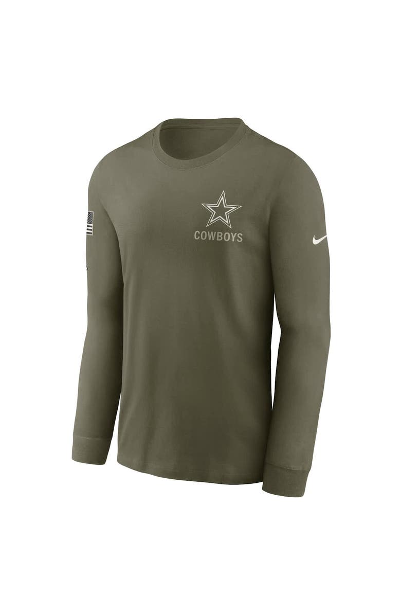 Nike Men's Nike Olive Dallas Cowboys 2025 Salute to Service Sideline Long Sleeve T-Shirt, Alternate, color, Olive