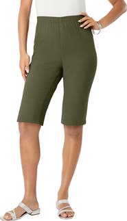 Roaman's Plus Size Comfort Stretch Bermuda Jean Short