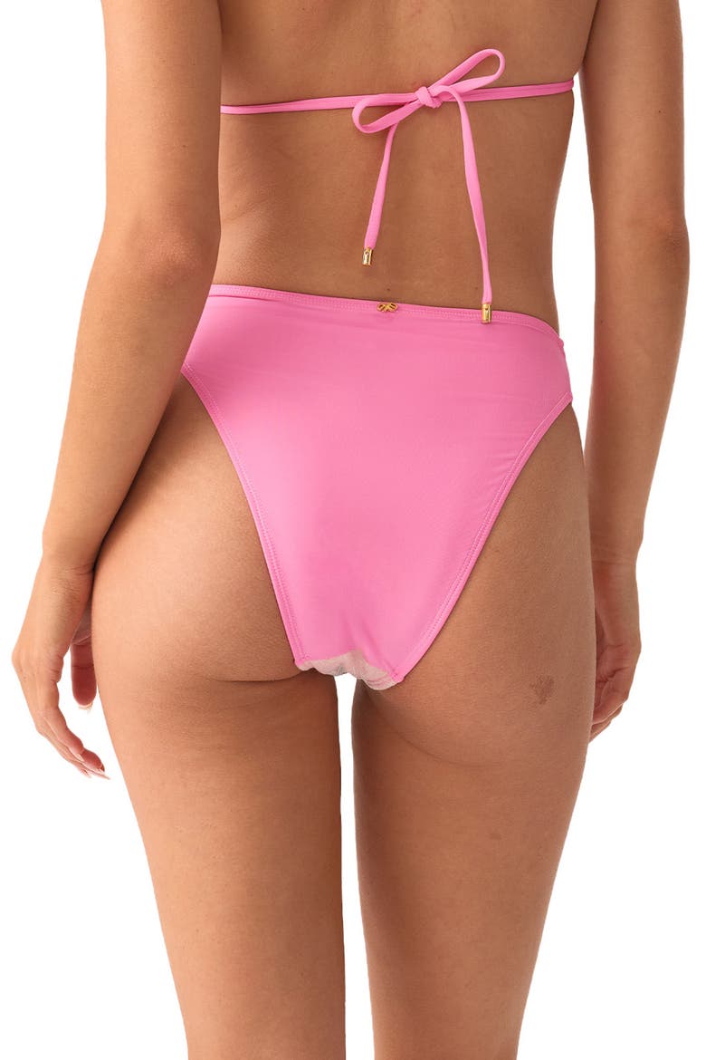 Fanned Metallic Bikini Bottoms, Alternate, color, SCARLET