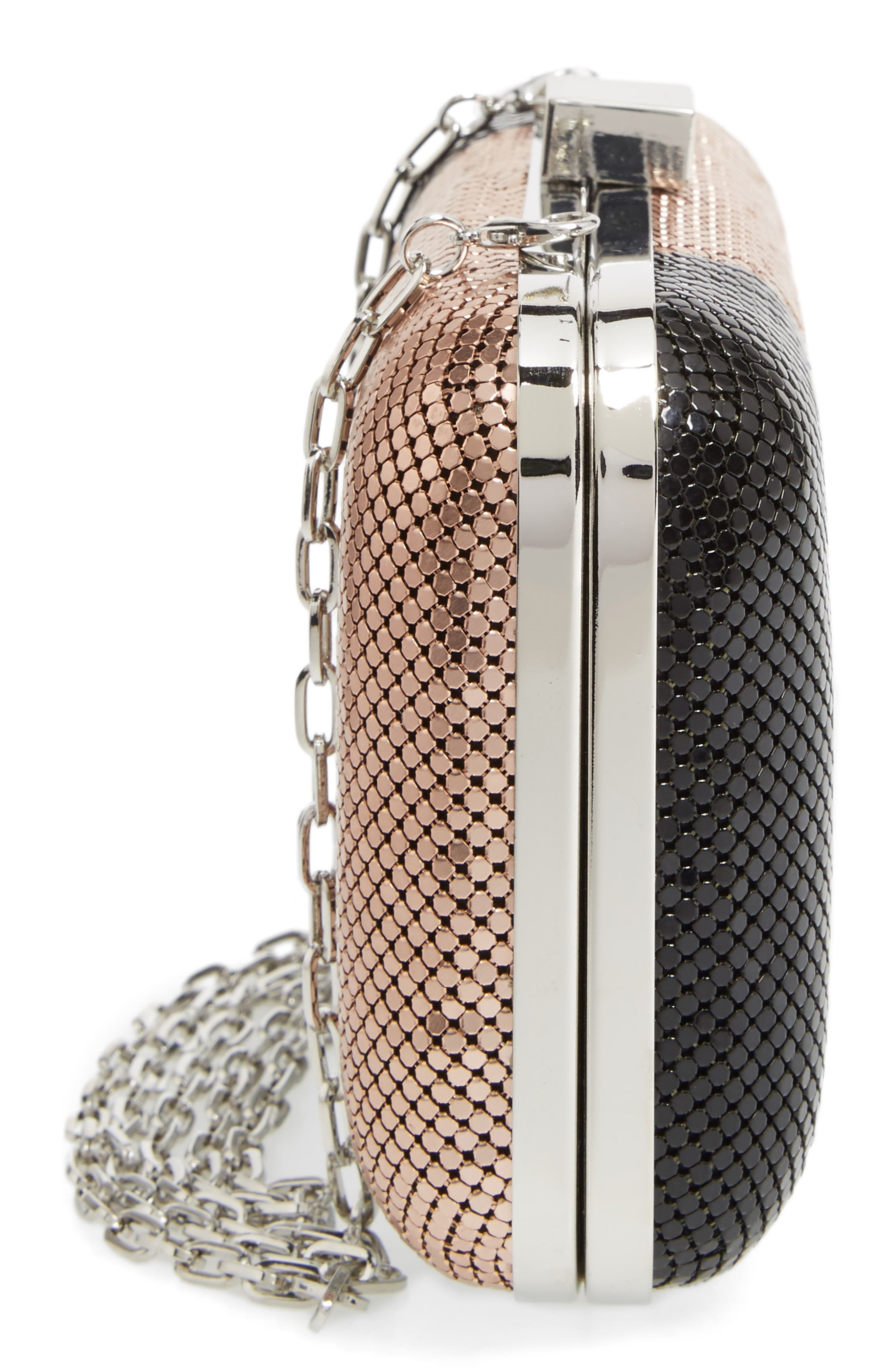 Whiting & Davis Color Block Mesh Box Clutch, Alternate, color, 