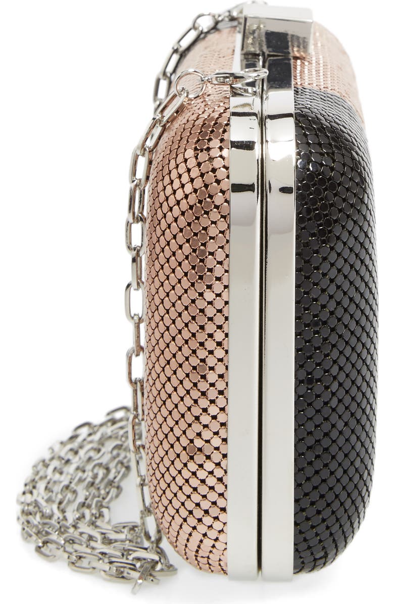 Whiting & Davis Color Block Mesh Box Clutch, Alternate, color,