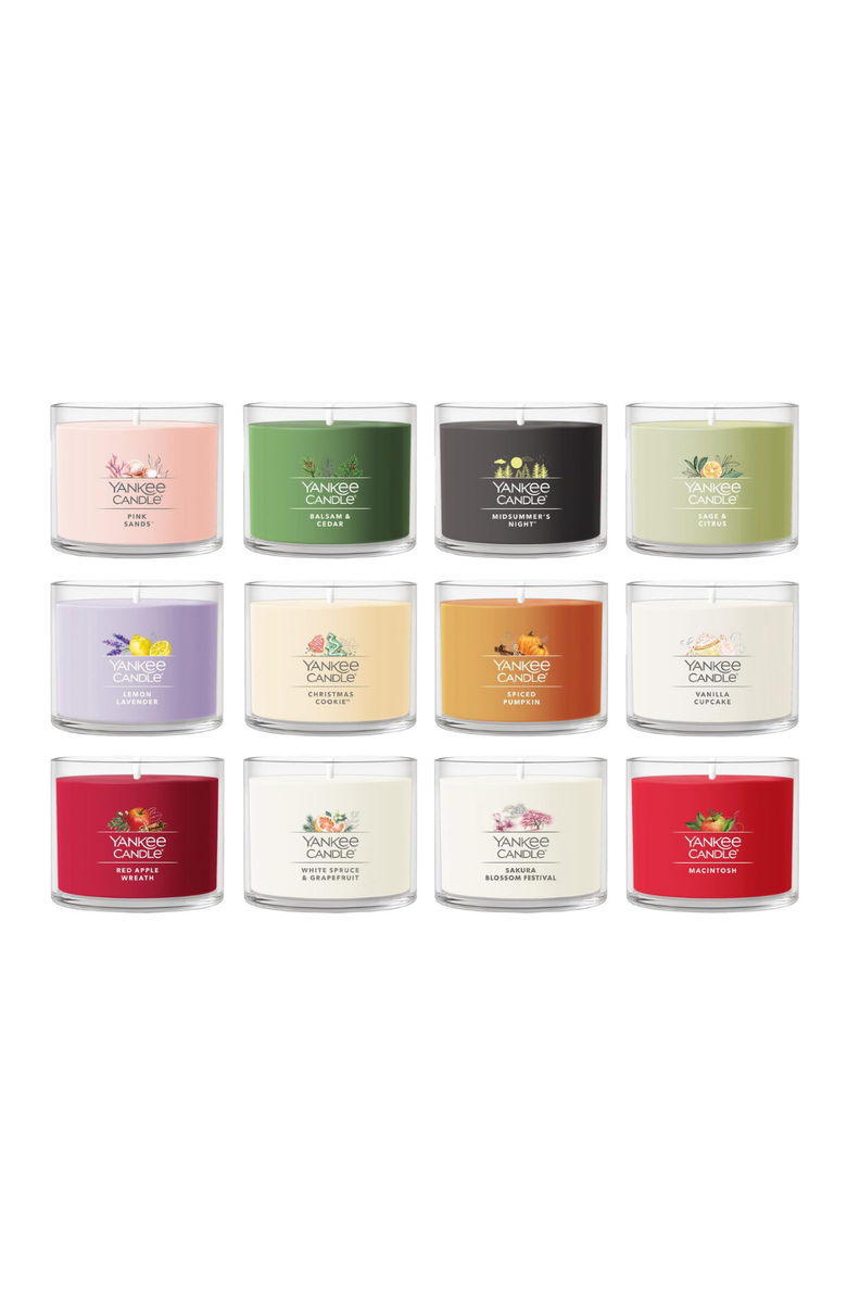 YANKEE CANDLE Signature Votive Mini Candle Jars, 12 Days of Christmas Candle Advent Calendar Variety Pack, Alternate, color, Multicolored