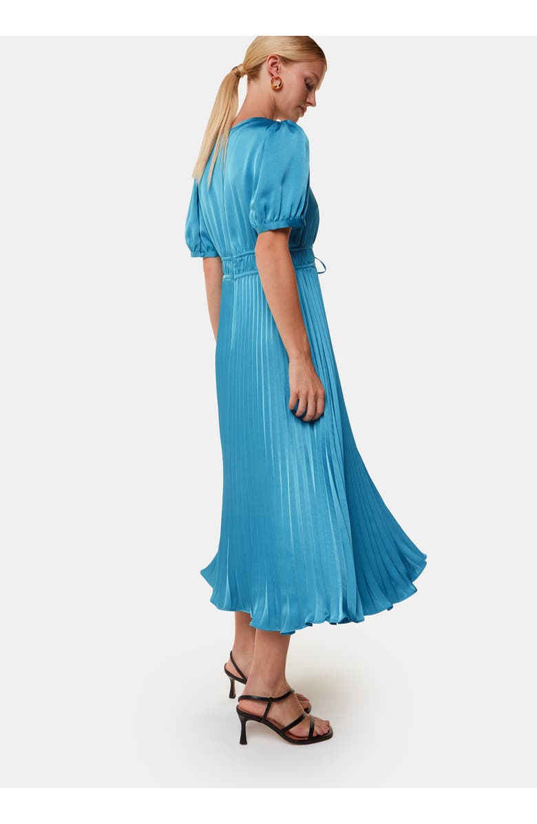 Whistles Delilah Satin Pleat Dress, Alternate, color, Blue