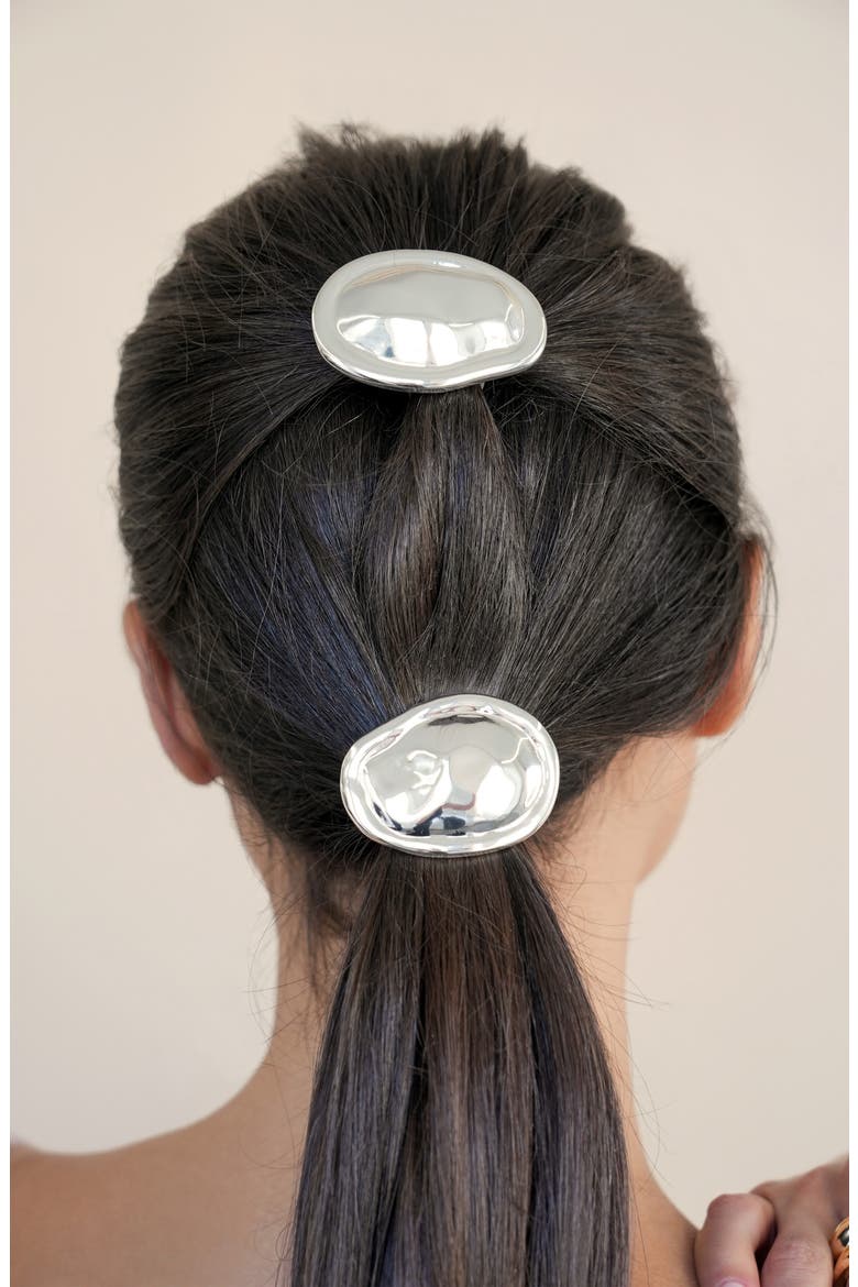 Noble Nugget Ponytail Holder, Alternate, color, SILVER