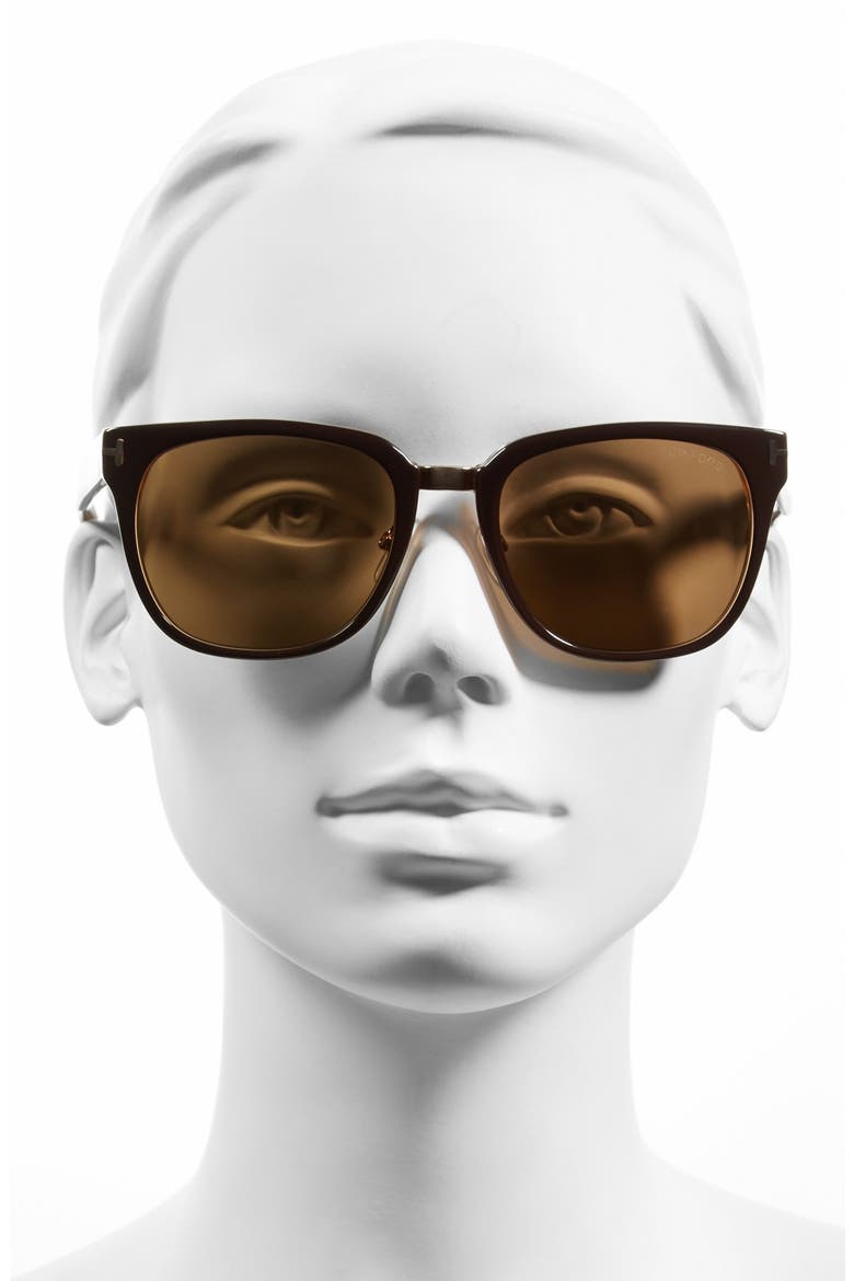 'Rock' 55mm Sunglasses, Alternate, color, BROWN