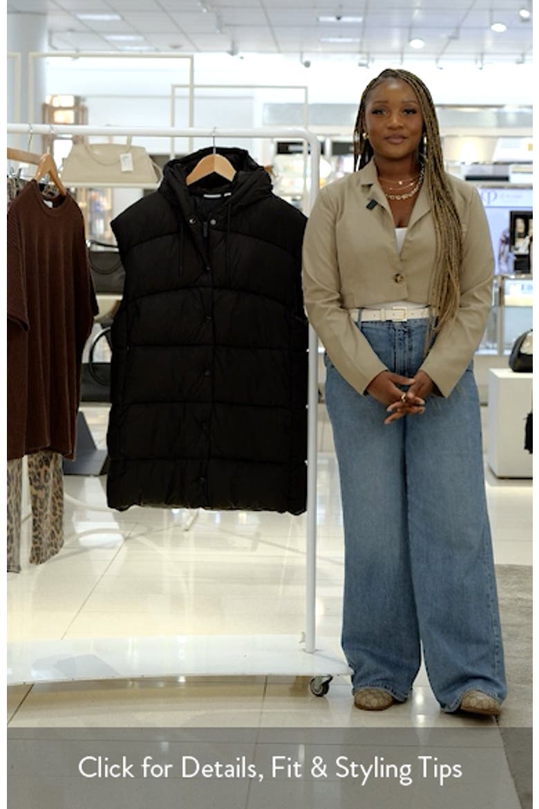 Longline Hooded Puffer Vest video