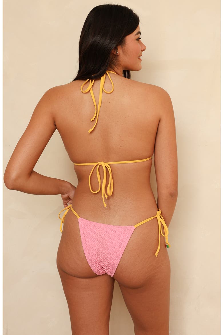 Palm Triangle Bikini Top, Alternate, color, Sachet Pink