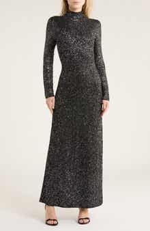 rag & bone Danni Sequin Long Sleeve Maxi Sweater Dress