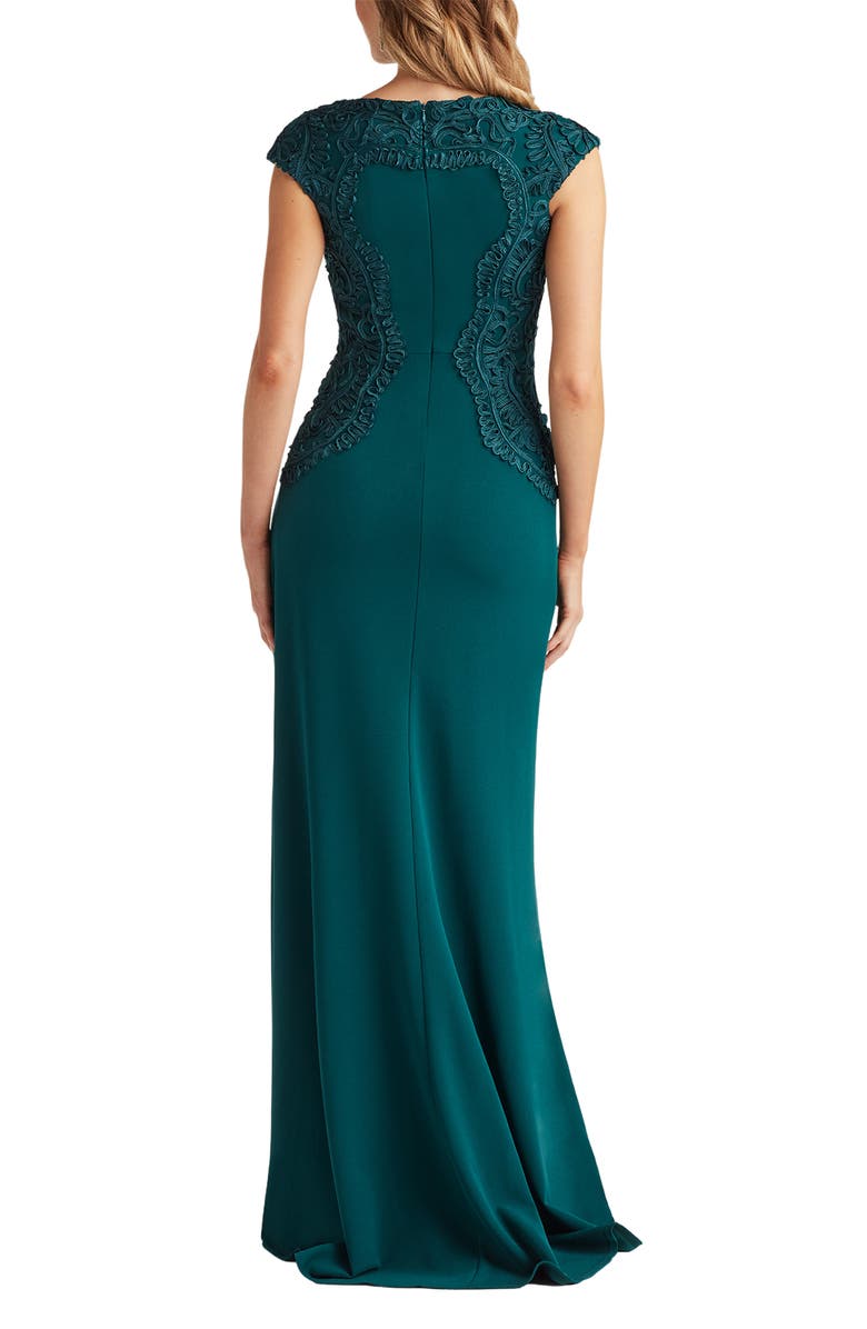 Tadashi Shoji Side Ribbon Gown, Alternate, color, Tea Leaf