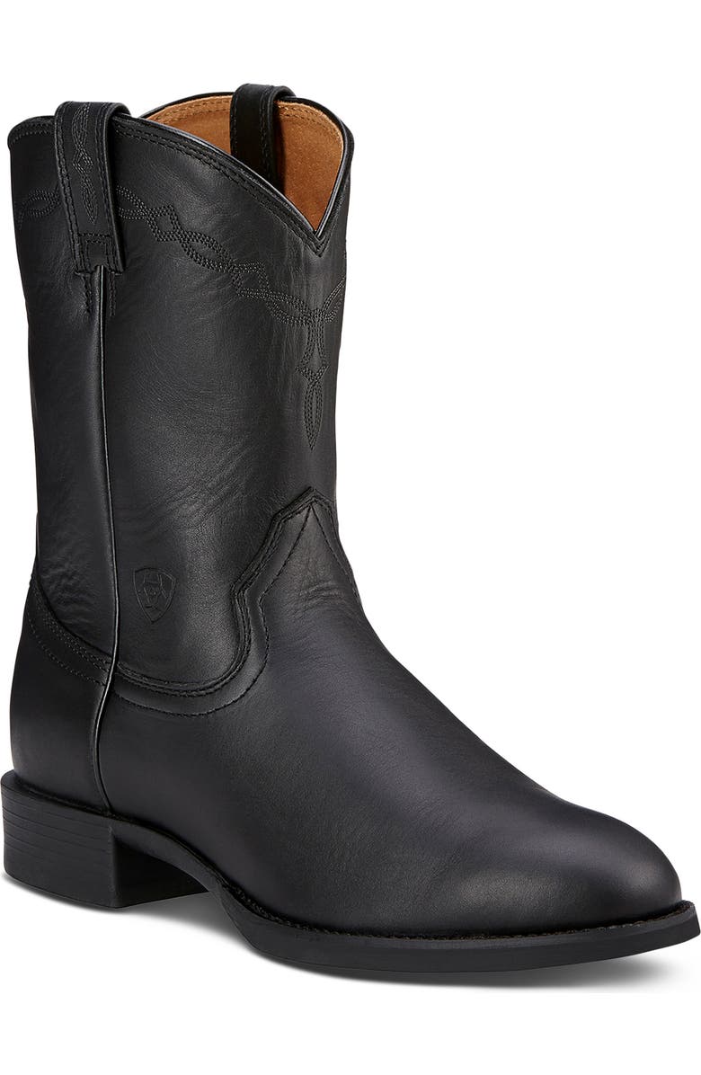 Ariat Heritage Roper Western Boot, Main, color, Black