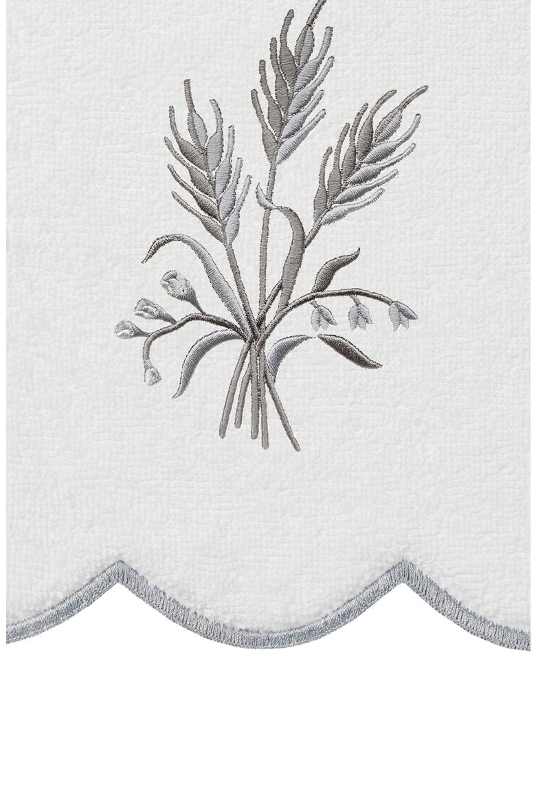 WHITNEY SCALLOP 6PC Embroidered Turkish Cotton Towel Set, Alternate, color, WHITE/ GRAY