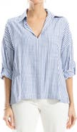 MAX STUDIO Stripe Collared Top