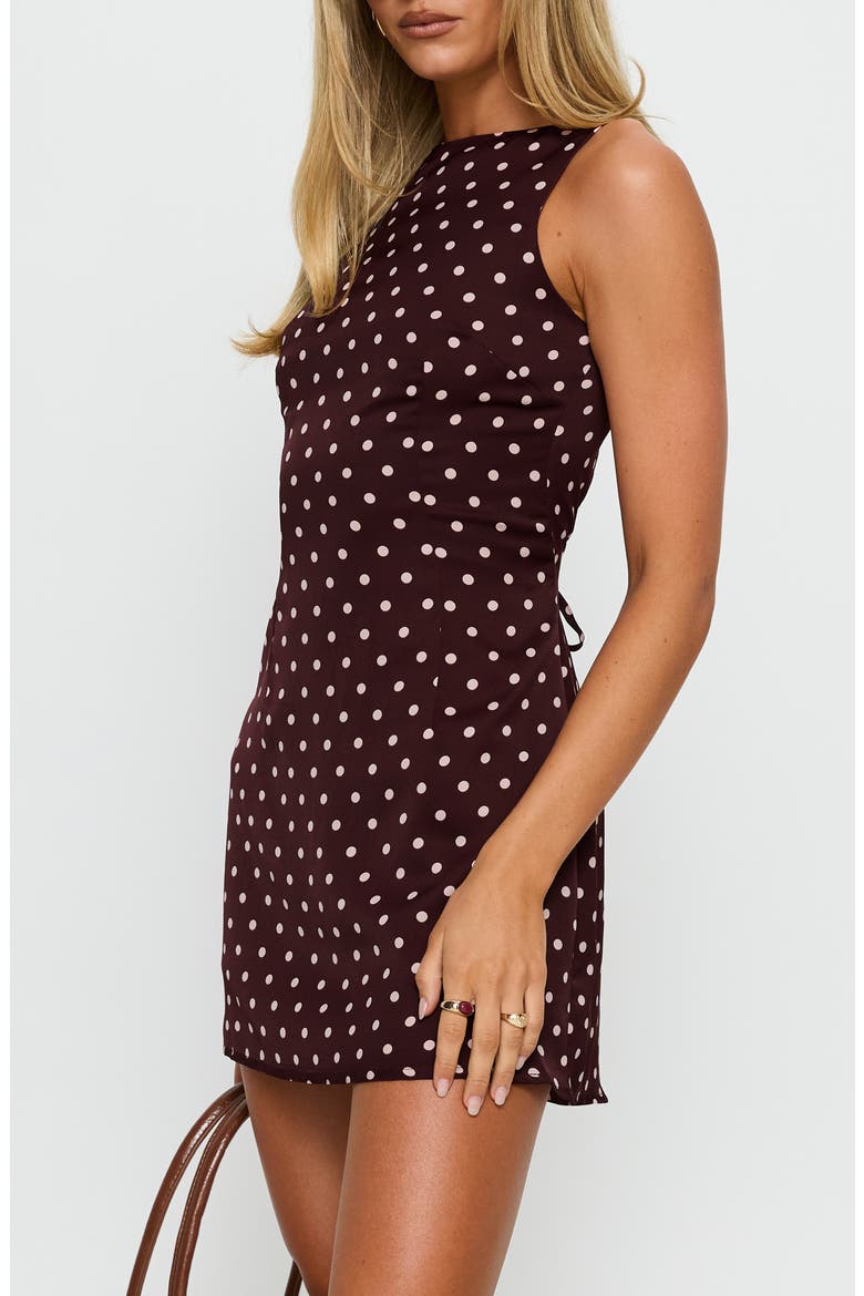 Kherin Polka Dot Skirted Romper, Alternate, color, WINE POLKA