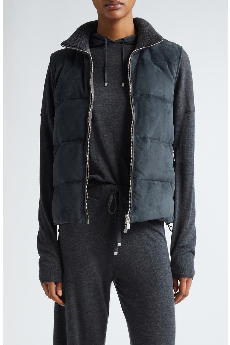 Down Puffer Vest, Main, color, SMOKE GREY MELANG