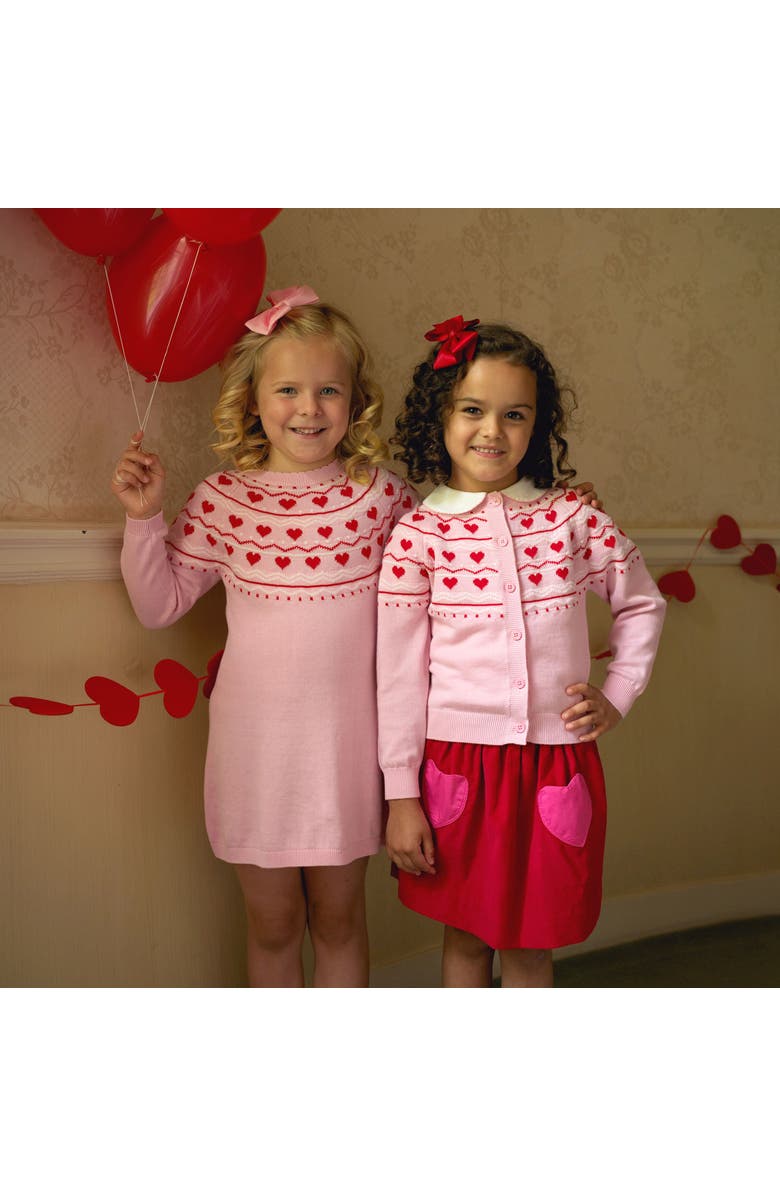 Rachel Riley Heart Knit Dress, Alternate, color, 