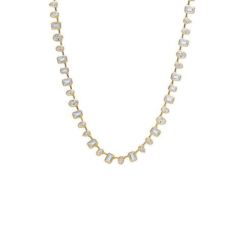 CZ Multi Shape Tennis Necklace