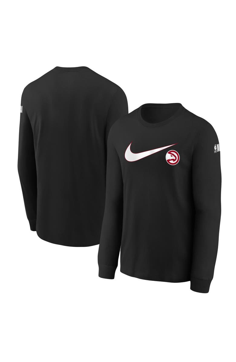 Nike Youth Nike Black Atlanta Hawks Swoosh Long Sleeve T-Shirt, Alternate, color, Black