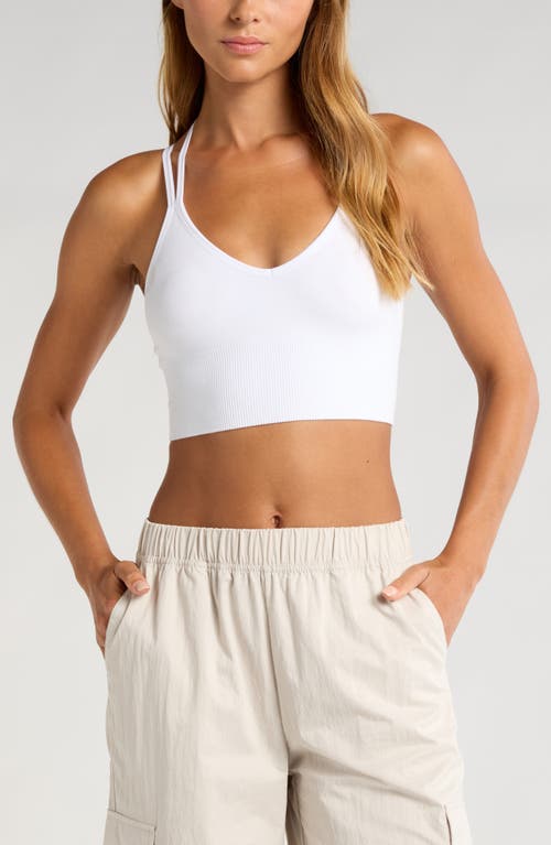 Zella Rhythm Seamless Sports Bra in White at Nordstrom, Size X-Large
