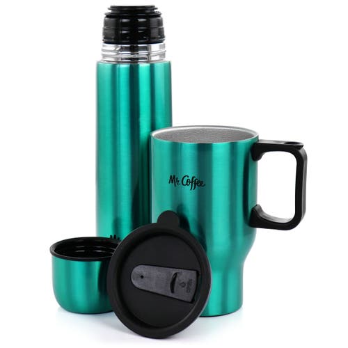 Mr Coffee Mr. Coffee Javelin 2 Piece Thermal Bottle And Travel Mug Set In Green