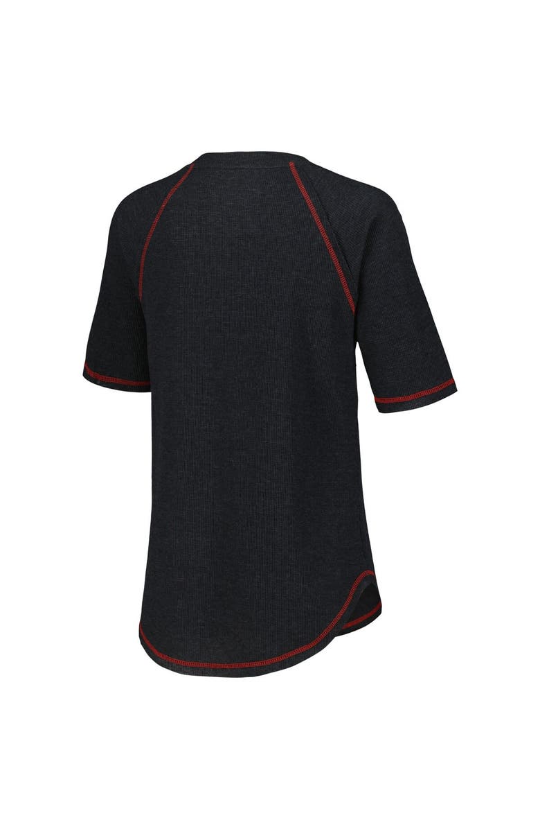 G-III 4HER BY CARL BANKS Women's G-III 4Her by Carl Banks Black NASCAR Ball Chase Tri-Blend Thermal Raglan Top, Alternate, color,