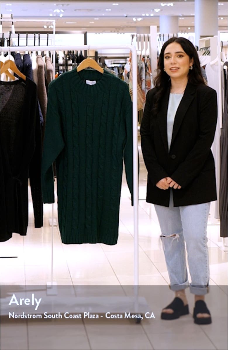 Staycation Cable Stitch Long Sleeve Sweater Dress, sales video thumbnail