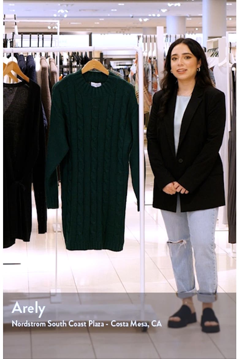 Staycation Cable Stitch Long Sleeve Sweater Dress video