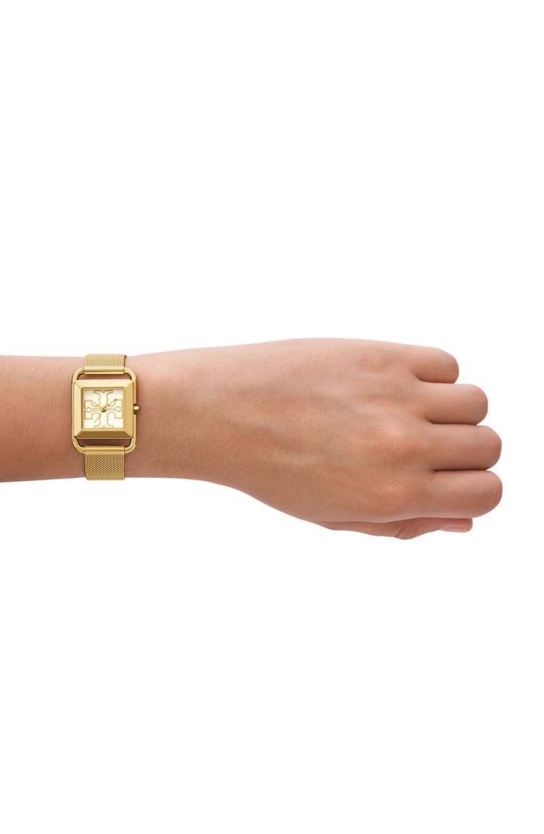 Tory Burch The Miller Square Mesh Strap Watch, 24mm, Alternate, color,