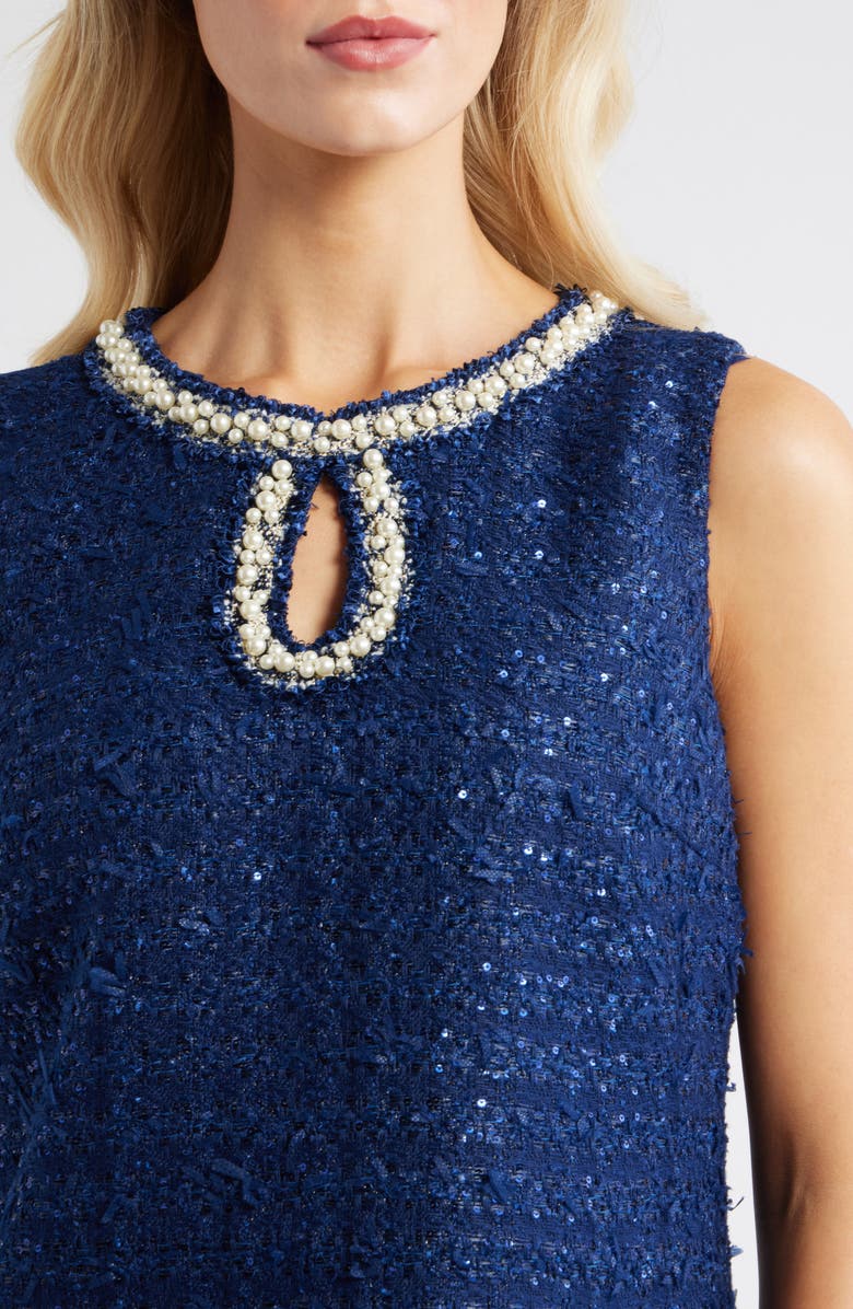 Lilly Pulitzer<sup>®</sup> Ronan Embellished Tweed Skirted Romper, Alternate, color, Navy After Party