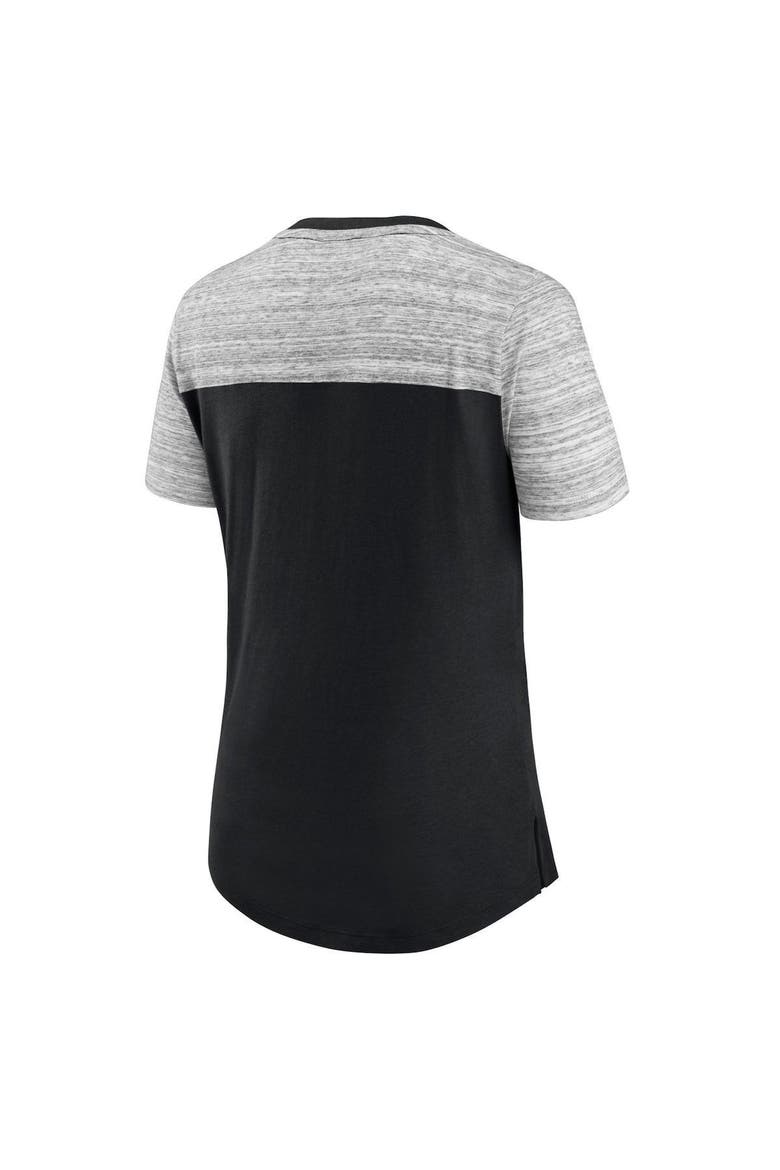 Women's Fanatics Branded Black/Heathered Gray Las Vegas Raiders Close Quarters V-Neck T-Shirt, Alternate, color, Black