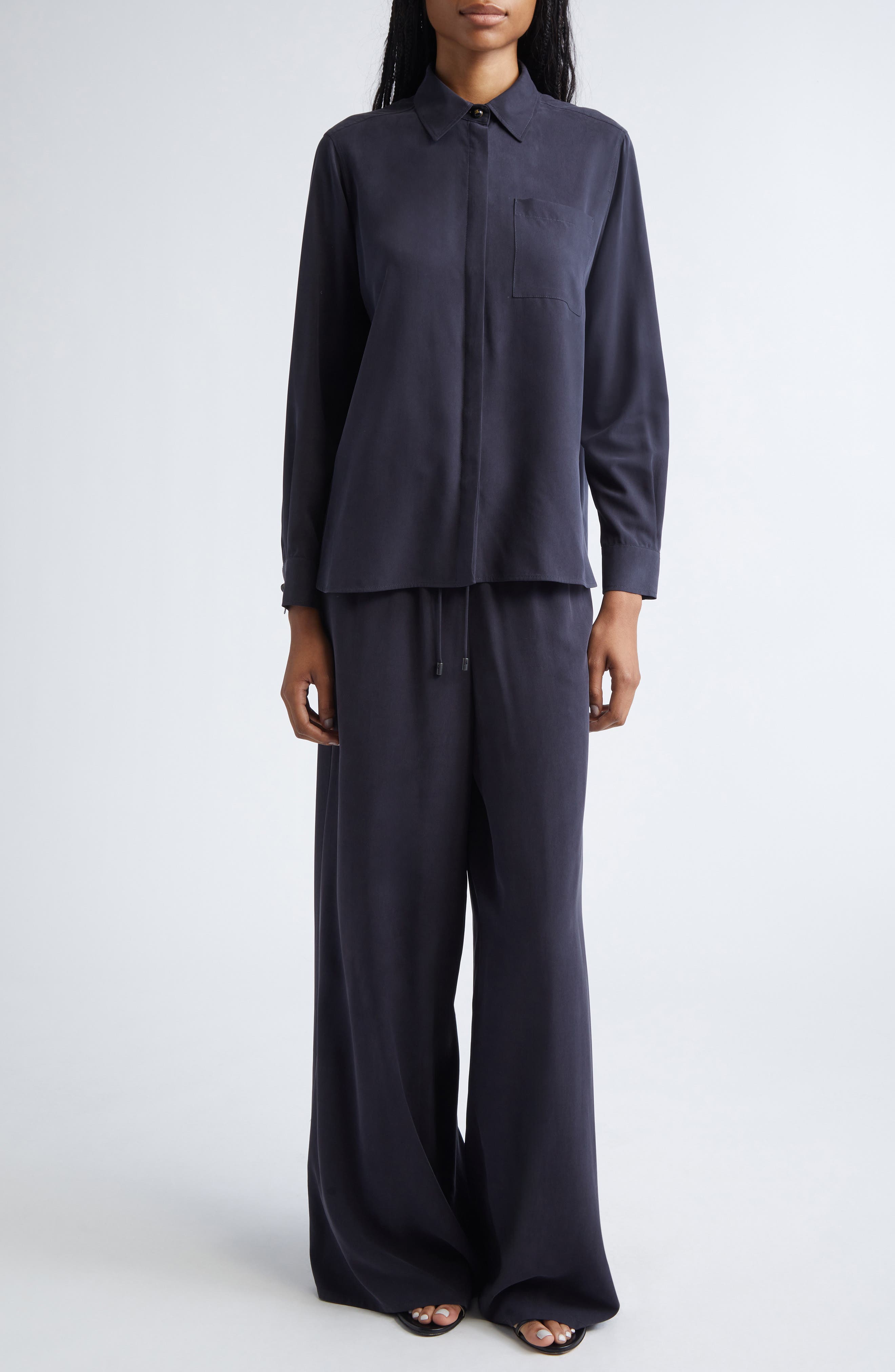 Genero High Waist Wide Leg Silk Pants - image 2