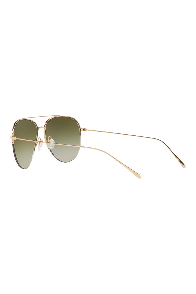 Cleamons 60mm Gradient Pilot Sunglasses, Alternate, color, GOLD / OLIVE GRADIENT