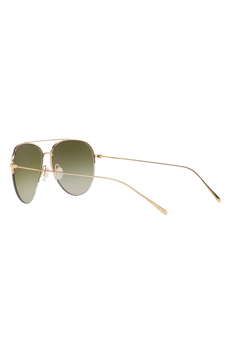 Oliver Peoples Cleamons 60mm Gradient Pilot Sunglasses, Alternate, color, Gold / Olive Gradient