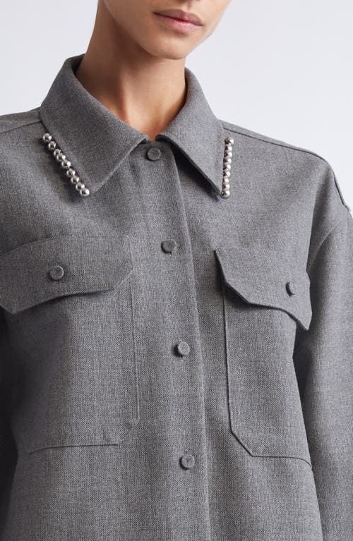 Jil Sander Studded Collar Long Sleeves Chest Pockets In Gray