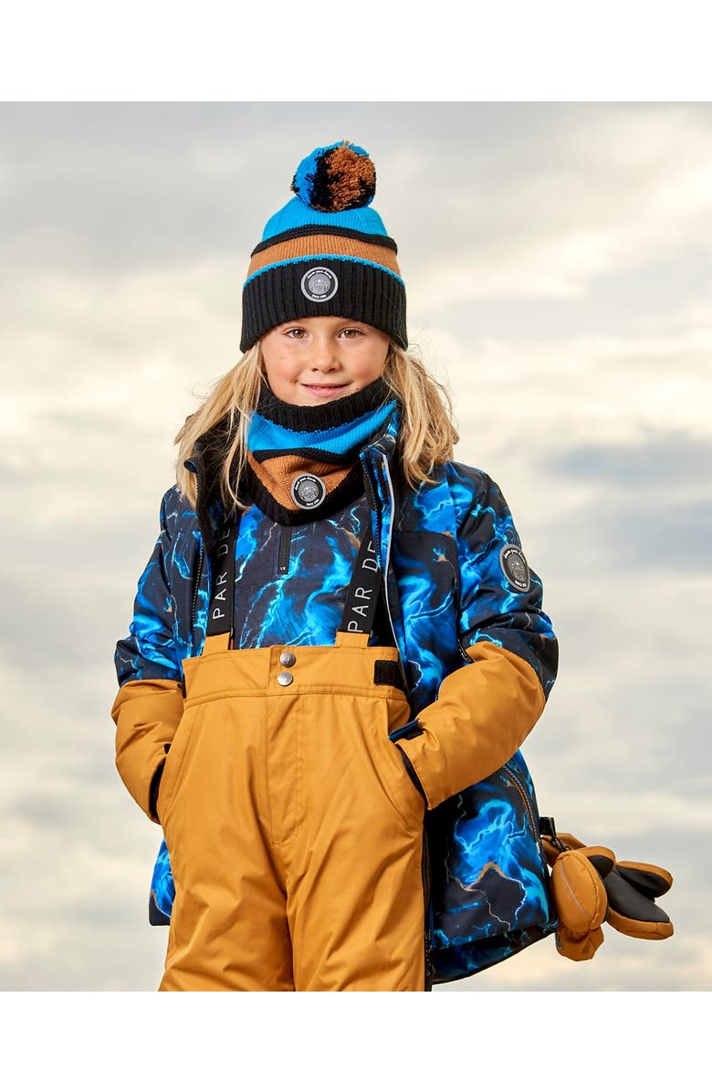 Deux par Deux Boy's Knit Neckwarmer Blue, Black And Spice, Alternate, color, 