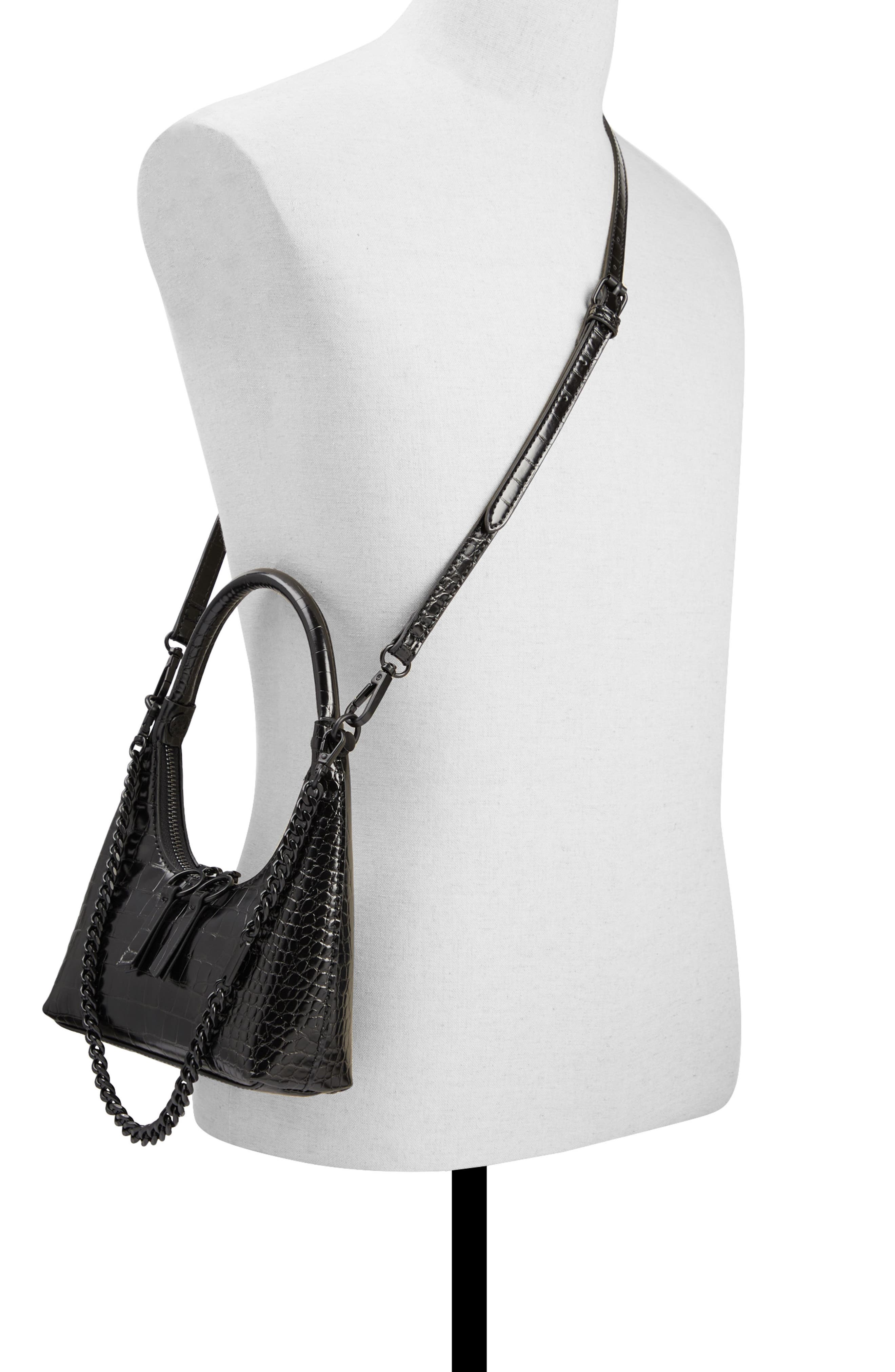ALDO Yvanax Croc Embossed Faux Leather Top Handle Bag, Alternate, color, 