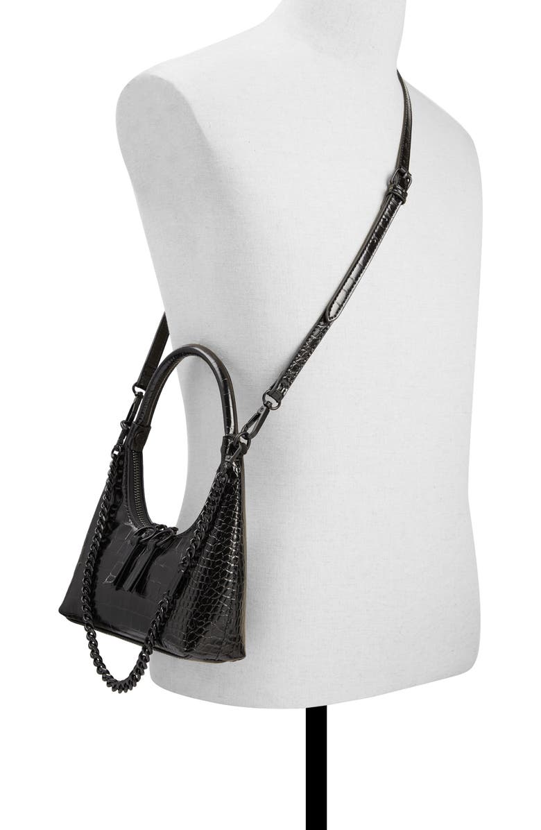 ALDO Yvanax Croc Embossed Faux Leather Top Handle Bag, Alternate, color,